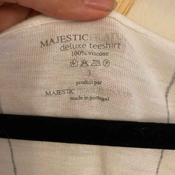 Majestic Filatures Deluxe T-Shirt Dress Size 3 Tee Shirt Viscose White - Picture 4 of 8